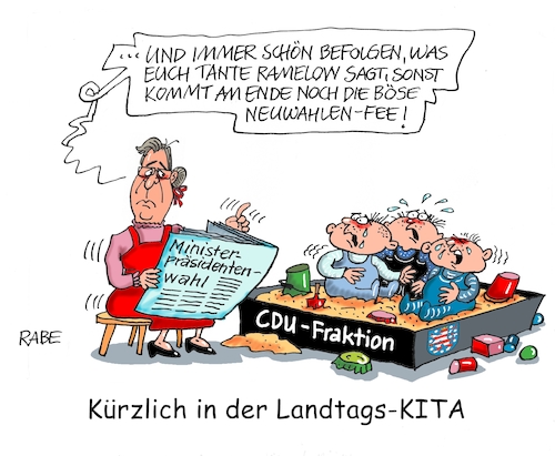 Cartoon: Ministerpräsidentenwahl II (medium) by RABE tagged landtagswahl,thüringen,erfurt,ramelow,kemmerich,fdp,akk,rücktritt,höcke,minderheitsregierung,kanzleramt,domino,dominospiel,cdu,dominosteine,hirte,afd,schraubstock,unvereinbarkeitsbeschluss,kita,kindergarten,tante,sandkiste,spielkiste,kinder,sandförmchen,sand,landtagswahl,thüringen,erfurt,ramelow,kemmerich,fdp,akk,rücktritt,höcke,minderheitsregierung,kanzleramt,domino,dominospiel,cdu,dominosteine,hirte,afd,schraubstock,unvereinbarkeitsbeschluss,kita,kindergarten,tante,sandkiste,spielkiste,kinder,sandförmchen,sand