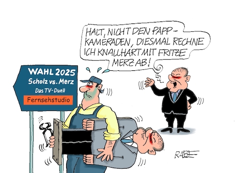 Cartoon: Nicht von Pappe (medium) by RABE tagged ampel,ampelregierung,rot,grün,gelb,fdp,spd,grüne,rabe,ralf,böhme,cartoon,karikatur,pressezeichnung,farbcartoon,tagescartoon,inflation,einkommen,rente,rentenpaket,bruch,streit,neuwahlen,wahlkampf,merz,scholz,pappa,pappkamerad,tv,duell,fernsehduell,rededuell,ampel,ampelregierung,rot,grün,gelb,fdp,spd,grüne,rabe,ralf,böhme,cartoon,karikatur,pressezeichnung,farbcartoon,tagescartoon,inflation,einkommen,rente,rentenpaket,bruch,streit,neuwahlen,wahlkampf,merz,scholz,pappa,pappkamerad,tv,duell,fernsehduell,rededuell