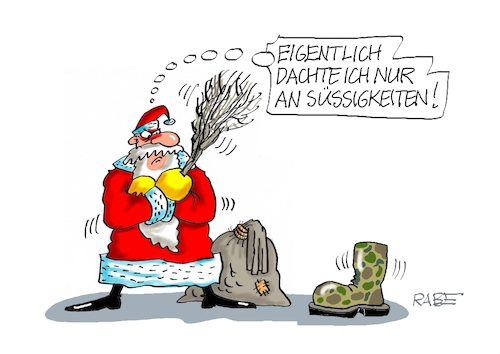 Cartoon: Nikolausi (medium) by RABE tagged weihnachten,weihnachtsmarkt,weihnachtsbaum,glühwein,weihnachtsgeschenke,rabe,ralf,böhme,cartoon,kariatur,pressezeichnung,farbcartoon,tagescartoon,markt,lichterkette,glühweinstand,nikolaus,nikolaustag,knecht,ruprecht,stiefel,geschenke,rute,kriegsspielzeug,waffenlieferung,weihnachten,weihnachtsmarkt,weihnachtsbaum,glühwein,weihnachtsgeschenke,rabe,ralf,böhme,cartoon,kariatur,pressezeichnung,farbcartoon,tagescartoon,markt,lichterkette,glühweinstand,nikolaus,nikolaustag,knecht,ruprecht,stiefel,geschenke,rute,kriegsspielzeug,waffenlieferung