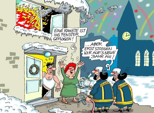 Cartoon: Querschläger (medium) by RABE tagged silvester,neujahr,feuerwerk,prosit,silvesterfeuer,bölle,stabrakete,tischfeuerwerk,silvesterparty,cartoon,karikatur,pressezeichnung,farbcartoon,tagescartoon,feuerwehr,wohnungsbrand,sekt,feuer,flamme,turmuhr,silvester,neujahr,feuerwerk,prosit,silvesterfeuer,bölle,stabrakete,tischfeuerwerk,silvesterparty,cartoon,karikatur,pressezeichnung,farbcartoon,tagescartoon,feuerwehr,wohnungsbrand,sekt,feuer,flamme,turmuhr