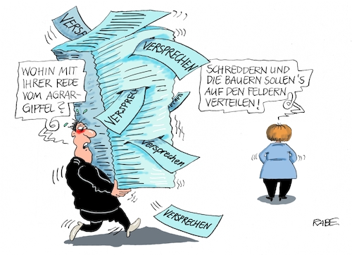 Cartoon: Schredderei (medium) by RABE tagged klimawandel,umwelt,umweltministerin,schulze,sp,klimapreis,heizung,auto,rabe,ralf,böhme,cartoon,karikatur,pressezeichnung,farbcartoon,tagescartoon,brücke,bettler,verkehr,klimaprämie,friday,for,future,bauern,bauernproteste,agrargipfel,merkel,rede,versprechen,hilfe,unterstützung,schredder,felder,agrarwirtschaft,eu,brüssel,kanzleramt,landwirte,traktoren,schlepper,klimawandel,umwelt,umweltministerin,schulze,sp,klimapreis,heizung,auto,rabe,ralf,böhme,cartoon,karikatur,pressezeichnung,farbcartoon,tagescartoon,brücke,bettler,verkehr,klimaprämie,friday,for,future,bauern,bauernproteste,agrargipfel,merkel,rede,versprechen,hilfe,unterstützung,schredder,felder,agrarwirtschaft,eu,brüssel,kanzleramt,landwirte,traktoren,schlepper