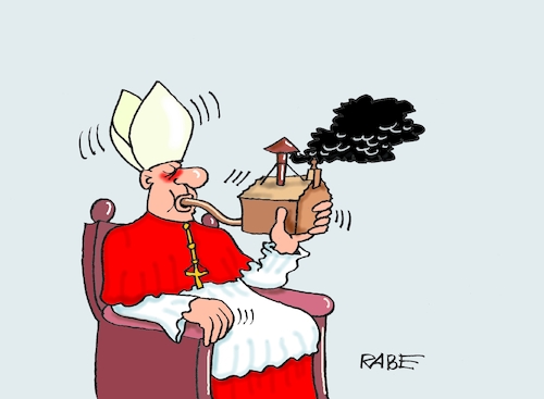 Cartoon: Schwarzer Rauch (medium) by RABE tagged konklave,kardinal,rauch,qualm,rom,vatikan,papst,cartoon,karikatur,rabe,ralf,böhme,pressezeichnung,farbcartoon,tagescartoon,petersdom,abstimmung,wahl,papstwahl,kapelle,micheangelo,pfeife,pfeifenraucher,benedikt,franziskus,konklave,kardinal,rauch,qualm,rom,vatikan,papst,cartoon,karikatur,rabe,ralf,böhme,pressezeichnung,farbcartoon,tagescartoon,petersdom,abstimmung,wahl,papstwahl,kapelle,micheangelo,pfeife,pfeifenraucher,benedikt,franziskus