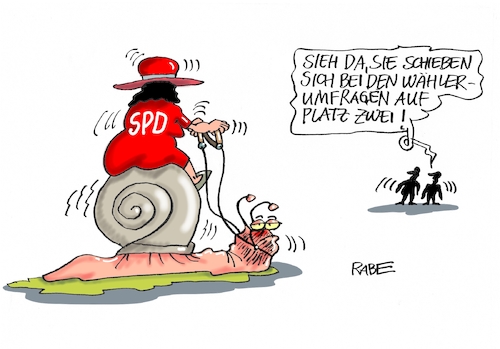 Cartoon: SPD Schnecke (medium) by RABE tagged nahles,spd,sozialdemokraten,groko,umfragetief,scholz,rabe,ralf,böhme,cartoon,karikatur,pressezeichnung,farbcartoon,tagescartoon,ruine,koalition,koalitionsvetrag,bruch,schnecke,umfragewerte,überholspur,grüne,wähler,wählergunst,nahles,spd,sozialdemokraten,groko,umfragetief,scholz,rabe,ralf,böhme,cartoon,karikatur,pressezeichnung,farbcartoon,tagescartoon,ruine,koalition,koalitionsvetrag,bruch,schnecke,umfragewerte,überholspur,grüne,wähler,wählergunst