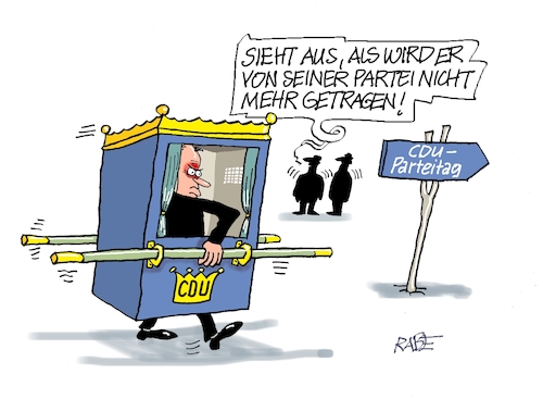Cartoon: Tragischer Merz (medium) by RABE tagged merz,kanzler,koalition,union,spd,klingbeil,cartoon,karikatur,pressezeichnung,farbcartoon,tagescartoon,bürokratie,verwaltung,beamte,modernisierung,monster,drachen,schwert,holzschwert,nägel,säge,parteitag,stuttgart,sänfte,parteimitglieder,merkel,opposition,bundesparteitag,amtszeit,bilanz,wahl,mitglieder,parteivorsitz,merz,kanzler,koalition,union,spd,klingbeil,cartoon,karikatur,pressezeichnung,farbcartoon,tagescartoon,bürokratie,verwaltung,beamte,modernisierung,monster,drachen,schwert,holzschwert,nägel,säge,parteitag,stuttgart,sänfte,parteimitglieder,merkel,opposition,bundesparteitag,amtszeit,bilanz,wahl,mitglieder,parteivorsitz