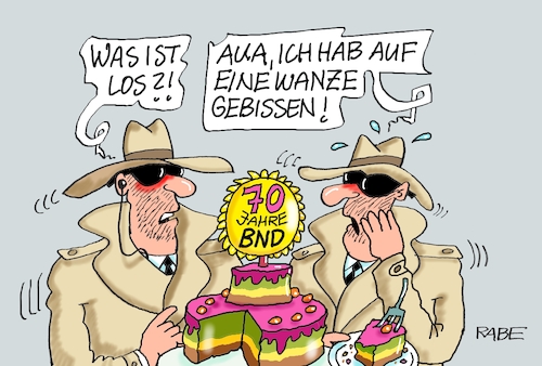 Cartoon: Wanzentorte (medium) by RABE tagged merz,kanzler,koalition,union,spd,klingbeil,cartoon,karikatur,pressezeichnung,farbcartoon,tagescartoon,db,bahn,frühling,frühjahr,frühjahrsputz,ice,zug,blumenkasten,blumenkästen,bnd,bundesnachrichtendienst,spion,spionage,agent,geheimdienst,wanze,geburtstag,geburtstagstorte,zahn,zahnschmerzen,merz,kanzler,koalition,union,spd,klingbeil,cartoon,karikatur,pressezeichnung,farbcartoon,tagescartoon,db,bahn,frühling,frühjahr,frühjahrsputz,ice,zug,blumenkasten,blumenkästen,bnd,bundesnachrichtendienst,spion,spionage,agent,geheimdienst,wanze,geburtstag,geburtstagstorte,zahn,zahnschmerzen