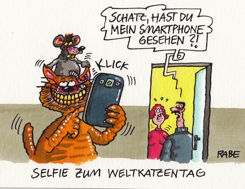 Cartoon: Weltkatzentag (medium) by RABE tagged katze,kater,stubentiger,katzentag,weltkatzentag,fell,maus,handy,smartphone,rabe,ralf,böhme,cartoon,karikatur,pressezeichnung,farbcartoon,tagescartoon,selfi,schatz,minka,muschi,klick,foto,fotoshooting,katze,kater,stubentiger,katzentag,weltkatzentag,fell,maus,handy,smartphone,rabe,ralf,böhme,cartoon,karikatur,pressezeichnung,farbcartoon,tagescartoon,selfi,schatz,minka,muschi,klick,foto,fotoshooting