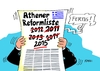 Cartoon: Athener Reformprogramm (small) by RABE tagged griechenland,athen,austritt,eurozone,linksbündnis,rabe,ralf,böhme,cartoon,karikatur,pressezeichnung,farbcartoon,tagescartoon,syriza,tsipras,ezb,brüssel,schuldenschnitt,reformen,reformprogramm,reformenliste,varoufakis,währungsunion,kredit,verlängerung