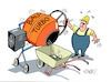 Cartoon: Bauturbo (small) by RABE tagged merz,klingbeil,spd,union,regierung,groko,bundestag,rabe,ralf,böhme,cartoon,karikatur,pressezeichnung,farbcartoon,tagescartoon,bauprogramm,bau,bauturbo,wohnungsbau,beschleunigung,gesetz,beton,mischer,betonmischmaschine,schubkarre