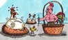 Cartoon: Hahn im Korb mit Wurm (small) by RABE tagged putin,moskau,kremlchef,obama,krisengipfel,genf,präsident,eu,europa,ukraine,kiew,separatisten,russen,russland,rabe,ralf,böhme,cartoon,karikatur,pressezeichnung,farbcartoon,ostern,hühner,kücken,osterkorb,eier,ostereier,hahn,korb,usa,timoschenko,wurm,regenwu