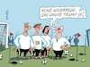 Cartoon: Infantino und Trump (small) by RABE tagged fußball,em,wm,meisterschaft,schweiz,frauen,frauenfußball,spielerin,rabe,ralf,böhme,cartoon,karikatur,pressezeichnung,farbcartoon,spielplan,paarung,tv,live,uefa,sportschau,fifa,infantino,präsident,trump,auslosung,friedenspreis,nobelpreis,golf,golfer,golfball,spielfeld,sport,politik