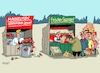 Cartoon: Maidemonstartionen (small) by RABE tagged merz,kanzler,koalition,union,spd,klingbeil,cartoon,karikatur,pressezeichnung,farbcartoon,tagescartoon,db,bahn,frühling,frühjahr,frühjahrsputz,ice,zug,blumenkasten,blumenkästen,mai,maifeier,maidemo,demo,demonstrationen,nelke,mainelke,spargel,spargelzeit,spargelstand