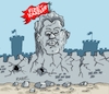 Cartoon: Sturmreif (small) by RABE tagged merz,union,kanzler,fritze,koalition,spd,klingbeil,bundesregierung,rabe,ralf,böhme,cartoon,karikatur,pressezeichnung,farbcartoon,tagescartoon,trump,putin,krisen,tv,nachrichten,vizekanzler,bas,wahlschlappe,festung,sturmreifes,burg,risse,schutt,trümmer