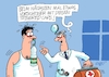 Cartoon: Tethered Caps (small) by RABE tagged arzt,patient,notarzt,hno,rabe,ralf,böhme,cartoon,karikatur,pressezeichnung,farbcartoon,tagescartoon,mineralwasser,pet,flaschen,platikflaschen,verschlusskappe,tethered,caps,nase,nasenloch,klimaschutz