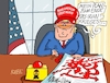 Cartoon: Trumps Plan (small) by RABE tagged trump,präsident,usa,donald,einmarsch,erstürmung,cartoon,karikatur,pressezeichnung,rabe,ralf,böhme,farbcartoon,tagescartoon,venezuela,südamerika,maduro,regimewechsel,weltordnung,kongress,völkerrecht,iran,irankrieg,beendigung,oval,office,buzzer,irrweg,notlösung,landkarte