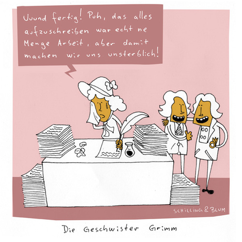 Cartoon: Quotenfrau (medium) by Schilling  Blum tagged frau,frauenquote,märchen,machos,schreiben,literatur