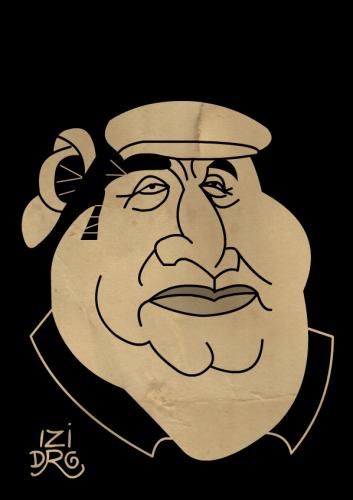Cartoon: Pablo Neruda (medium) by izidro tagged poet,pablo,neruda,caricature,caricatura
