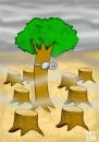 Cartoon: the last tree. (small) by izidro tagged ecology