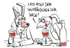 Cartoon: Gläschen zu viel? (small) by mele tagged wein,taube,hase,flirten