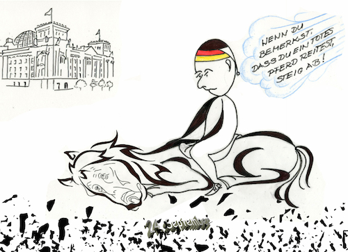 Cartoon: Bundestagswahlkampf-Tag (medium) by menschenskindergarten tagged bundestagswahl