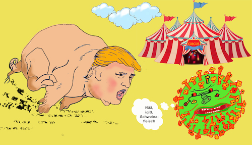 Cartoon: Corona Antikörper (medium) by menschenskindergarten tagged corona,virus,trump