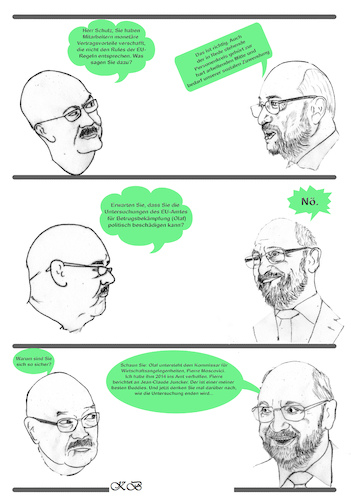 Cartoon: Martin Schulz und OLAF (medium) by menschenskindergarten tagged schulz,eu,olaf,kanzlerkandidat