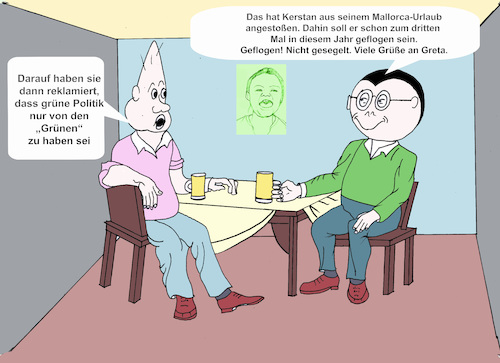 Cartoon: Hamburg im Wahlkampfmodus (medium) by menschenskindergarten tagged hamburg,bürgerschaftswahl,spd,grüne,tschentscher,kerstan,cdu,fdp