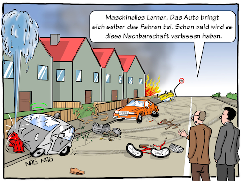 Cartoon: Autonomes Fahren (medium) by Cloud Science tagged selbstfahrendes,auto,maschine,learning,maschinelles,lernen,ki,kuenstliche,intelligenz,deep,tech,technologie,digital,digitalisierung,iot,internet,der,dinge,vernetzt,smart,autonomes,fahren,selbstlernend,cloud,big,data,algorithmen,it,technik,mobilitaet,verkehr,strasse,zukunft,disruption,transformation,illustration,cartoon,moeller,logistik,selbstfahrendes,auto,maschine,learning,maschinelles,lernen,ki,kuenstliche,intelligenz,deep,tech,technologie,digital,digitalisierung,iot,internet,der,dinge,vernetzt,smart,autonomes,fahren,selbstlernend,cloud,big,data,algorithmen,it,technik,mobilitaet,verkehr,strasse,zukunft,disruption,transformation,illustration,cartoon,moeller,logistik