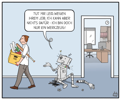 Cartoon: Nur ein Werkzeug (medium) by Cloud Science tagged ki,künstliche,intelligenz,werkzeug,roboter,cartoon,arbeit,arbeitsplatz,jobverlust,automatisierung,arbeitnehmer,zukunft,ki,künstliche,intelligenz,werkzeug,roboter,cartoon,arbeit,arbeitsplatz,jobverlust,automatisierung,arbeitnehmer,zukunft