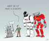 Cartoon: KI - Made in Europe (small) by Cloud Science tagged ai,act,europe,europa,ki,künstliche,intelligenz,regulierung,datenschutz,globalisierung,wettbewerb,wettrennen,zukunft,tech,technologie