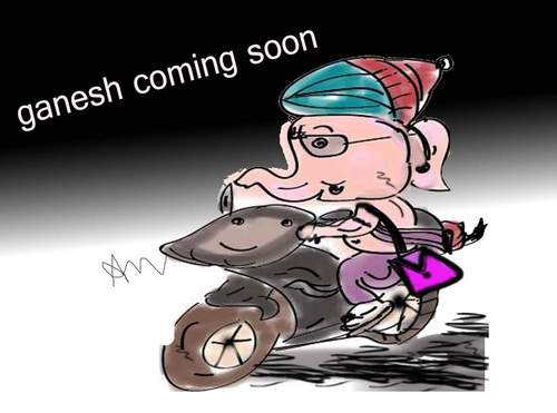 Cartoon: ganesh bike (medium) by anupama tagged ganesh,bikr
