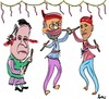 Cartoon: india and US..political gains (small) by anupama tagged political,gains