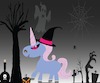 Cartoon: unicorn in Hallowen theme (small) by anupama tagged unicorn