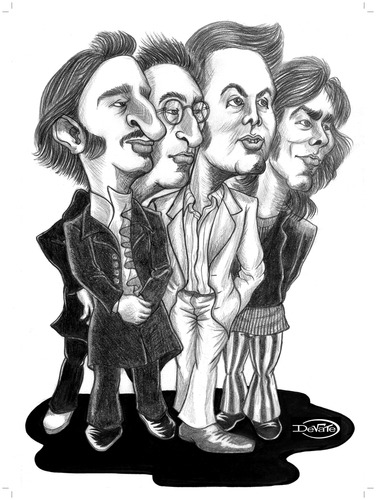 Cartoon: The Beatles cartoon (medium) by DeVaTe tagged beatles,cartoon