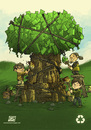 Cartoon: Recycle Tree (small) by ketsuotategami tagged recycle,tree,kids
