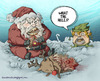 Cartoon: When Santa is hungry... (small) by ketsuotategami tagged santa christmas claus deer reindeer rudolph elve elf snow north pole