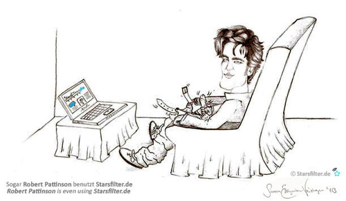 Cartoon: Robert Pattinson und Starsfilter (medium) by starsfilter tagged stars,prominente,celebrity,starsfilter,pattinson,robert