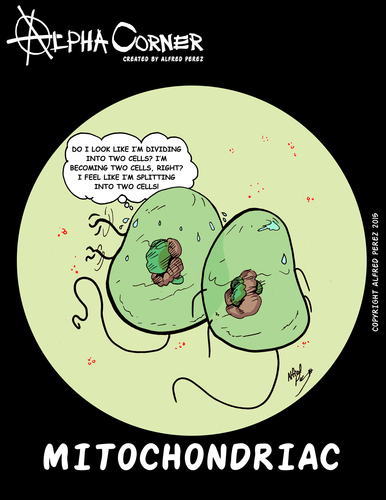 Cartoon: Mitochondriac (medium) by thetoonist tagged science,microscope,cells,blood