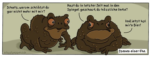 Cartoon: Schoolpeppers 188 (medium) by Schoolpeppers tagged natur,aga,kröte,ehe