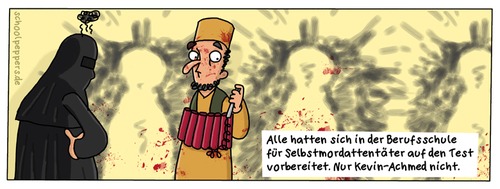 Cartoon: Schoolpeppers 254 (medium) by Schoolpeppers tagged attentat,schule,islamismus