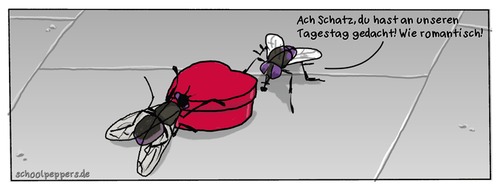 Cartoon: Schoolpeppers 64 (medium) by Schoolpeppers tagged beziehung,fliege,liebe,tiere