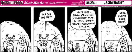 Cartoon: Schweinevogel Schweigen (medium) by Schweinevogel tagged schwarwel,witz,cartoon,shortnovel,irondoof,schweigen,reden,beziehung,alltag