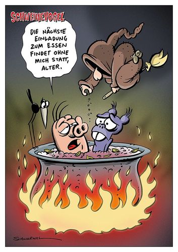 Cartoon: Schweinevogel Walpurgisnacht (medium) by Schweinevogel tagged cartoon,lustig,walpurgisnacht,hexen,hexenkessel,besen,hexenbrennung,blocksberg,suppe,kessel,kochen,zaubern,einladung,einladen,feuer,brauch