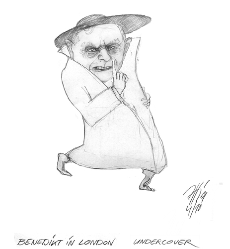 Cartoon: benni in london (medium) by sasch tagged geheimnis,tabu,angst,missbrauch,katholisch