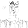 Cartoon: nationbuilding (small) by sasch tagged nation,warlords,drogen,afghanistan,karsai