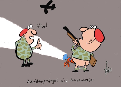 Cartoon: Ausrüstungsmängel Bundeswehr (medium) by tiede tagged von,der,leyen,bundeswehr,ausrüstungsmängel,von,der,leyen,bundeswehr,ausrüstungsmängel