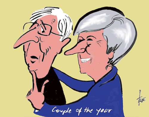 Cartoon: Couple of the year (medium) by tiede tagged theresa,may,juncker,tiedemann,cartoon,karikatur,theresa,may,juncker,tiedemann,cartoon,karikatur