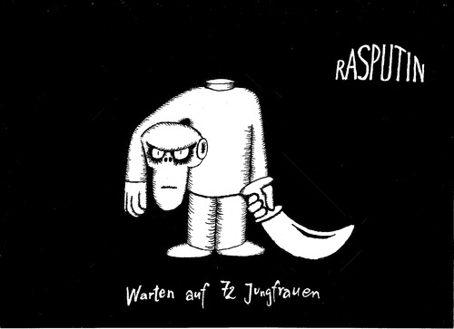 Cartoon: Jungfrauen warten (medium) by tiede tagged is,terrorismus,krieg,krieg,terrorismus,is