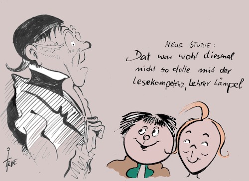 Cartoon: Lehrer Lämpel 2.0 (medium) by tiede tagged lehrer,lämpel,max,moritz,schulstudie,iglu,lesekompetenz,tiede,karikatur,cartoon,lehrer,lämpel,max,moritz,schulstudie,iglu,lesekompetenz,tiede,karikatur,cartoon