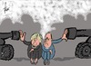 Cartoon: Ukraine (small) by tiede tagged merkel,hollande,ukraine,putin,kiew,waffenstillstand