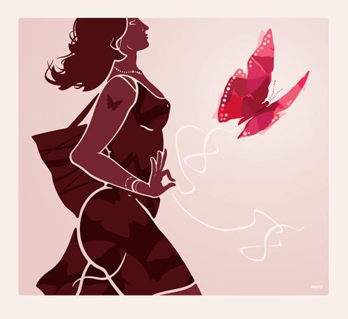 Cartoon: The Walk (medium) by petmo tagged girl,butterfly,walk